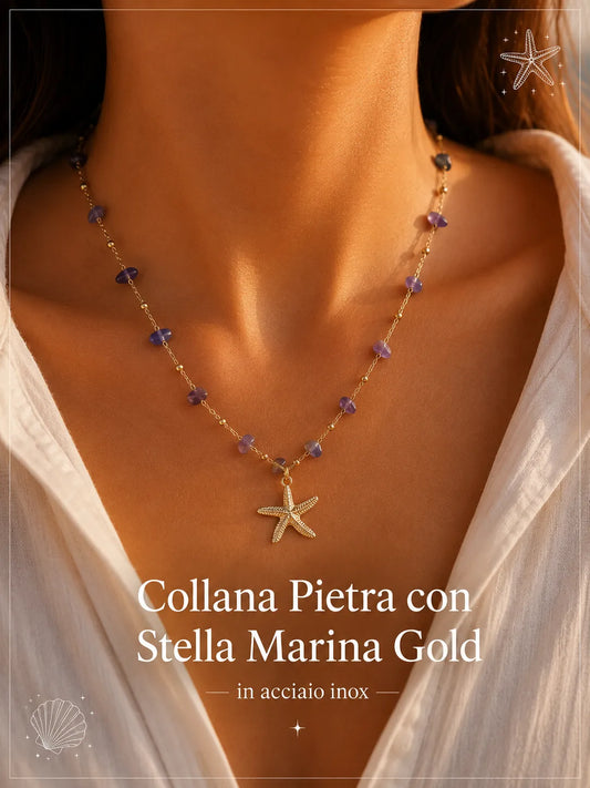 Collana Pietra con Stella Marina Gold