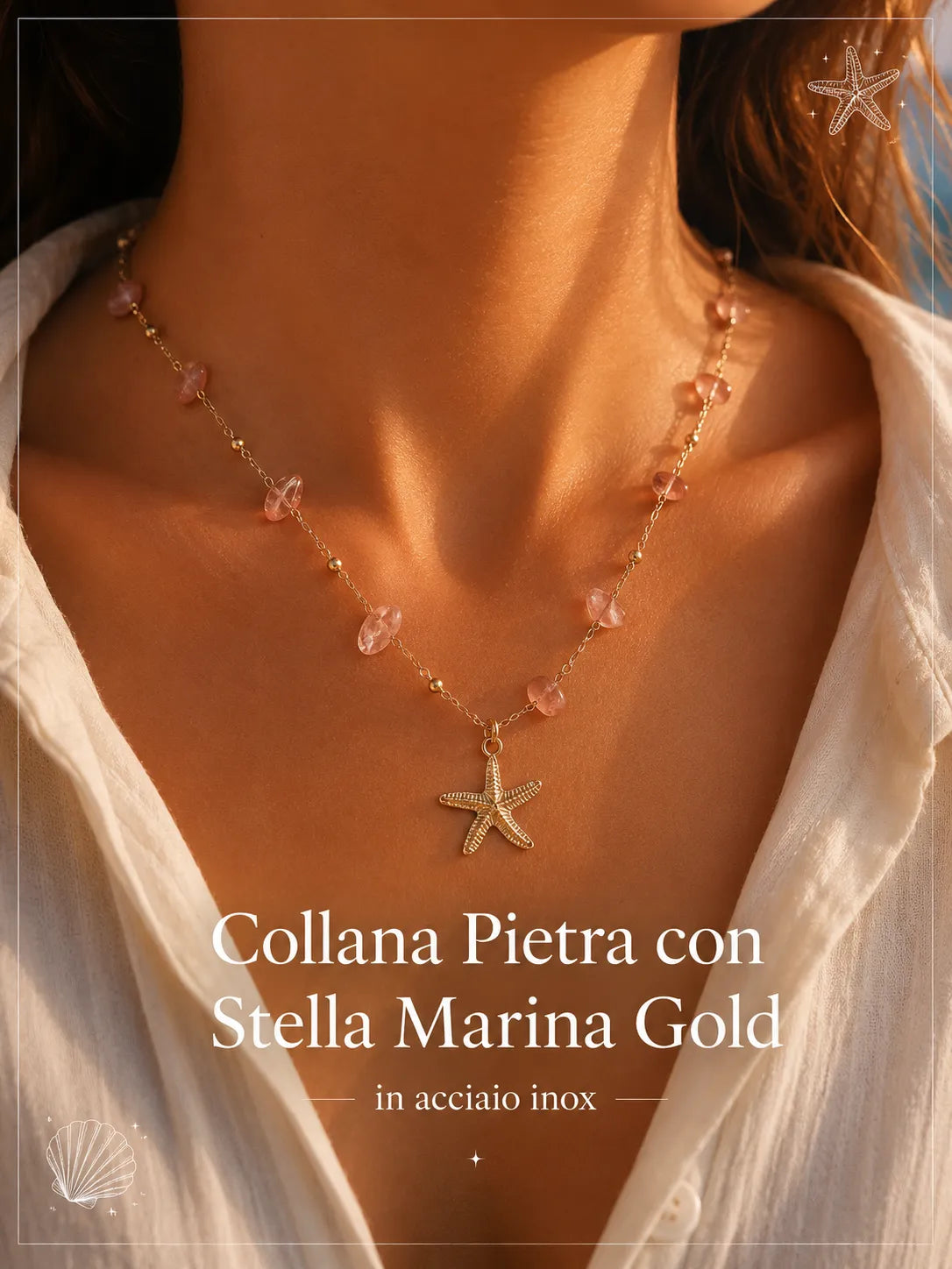 Collana Pietra con Stella Marina Gold