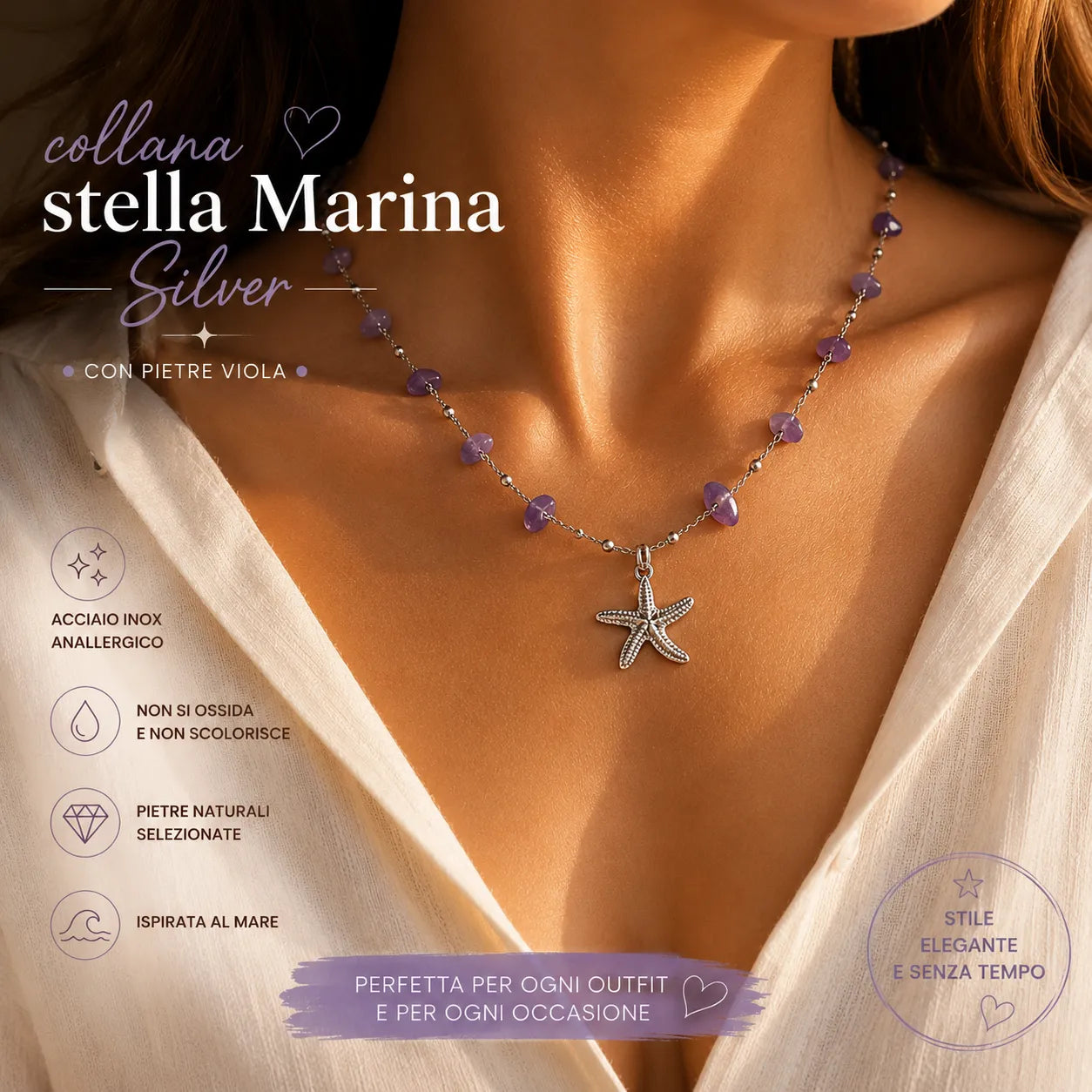Collana Stella Marina Silver