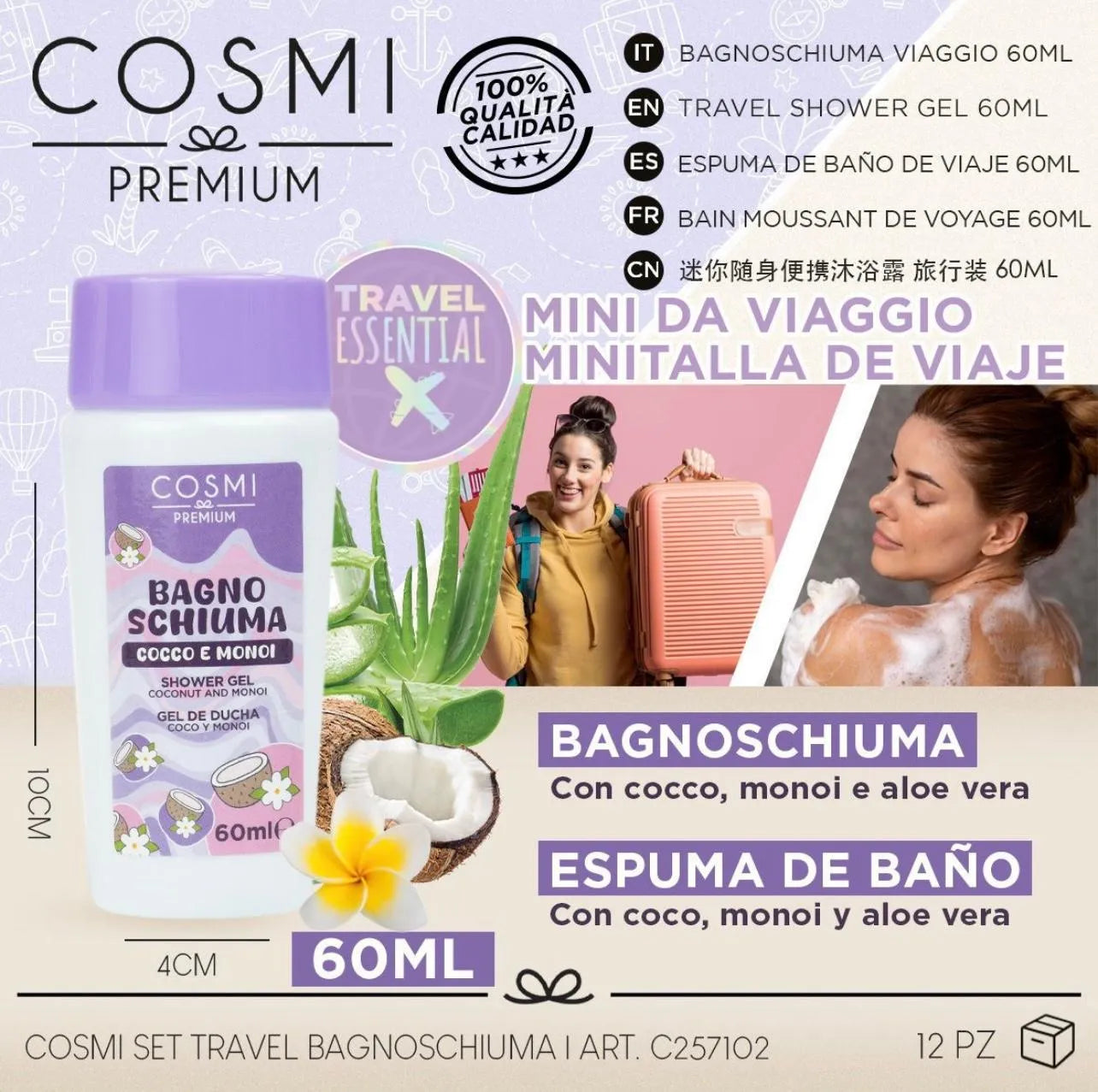 Cosmi - Bagnoschiuma Cocco e Monoi 60 ml