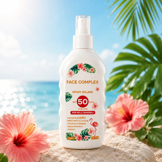 Face Complex Spray Solare SPF 50 200ml – Protezione Solare Alta UVA/UVB per Pelli Sensibili