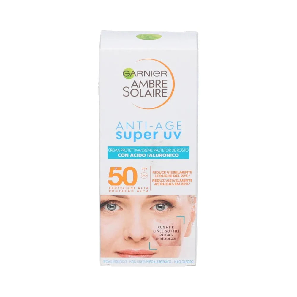 Garnier Ambre Solaire Anti-Age Super UV Crema Protettiva Viso SPF50+ 50 ml