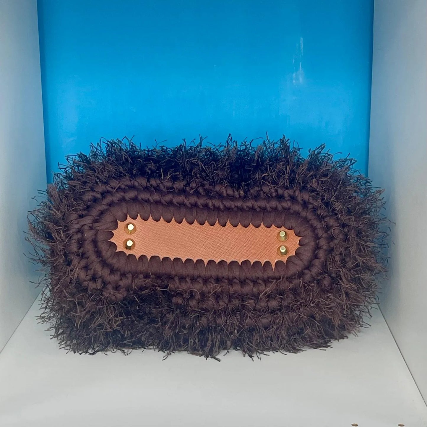 Borsetta in Fettuccia e Filato Fur - Realizzata a Mano