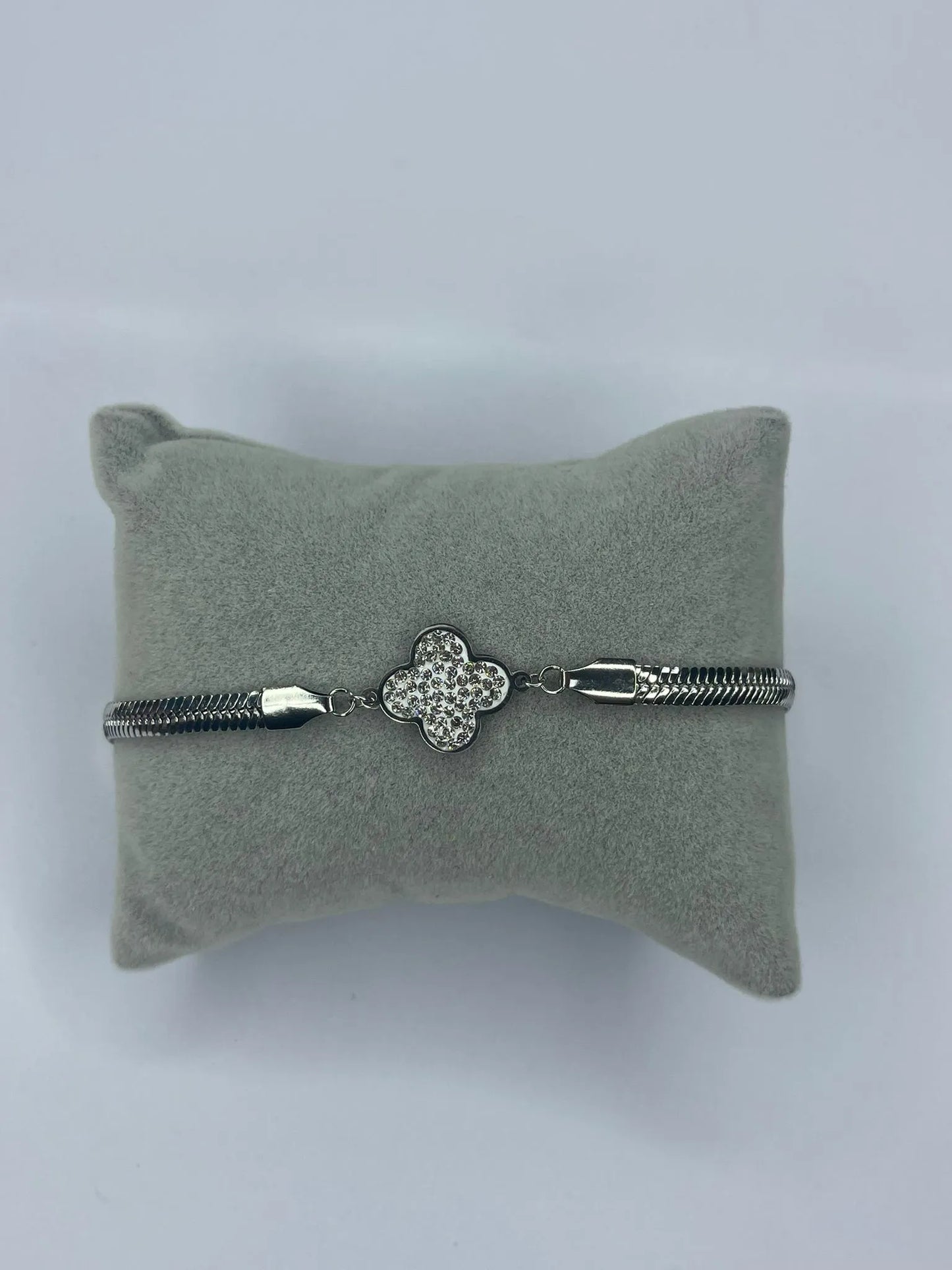 Bracciale Snake con Fiore Silver