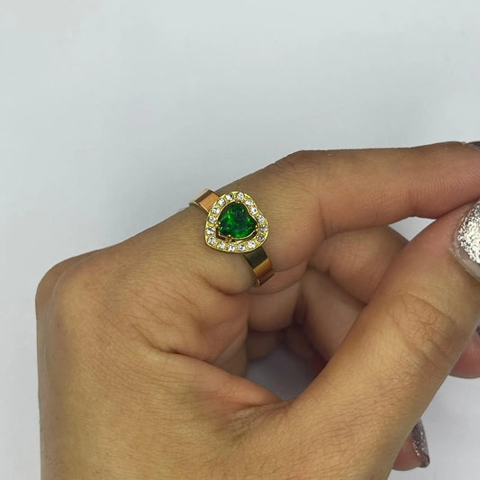 Anello Cuore Base Oro - Vari Colori