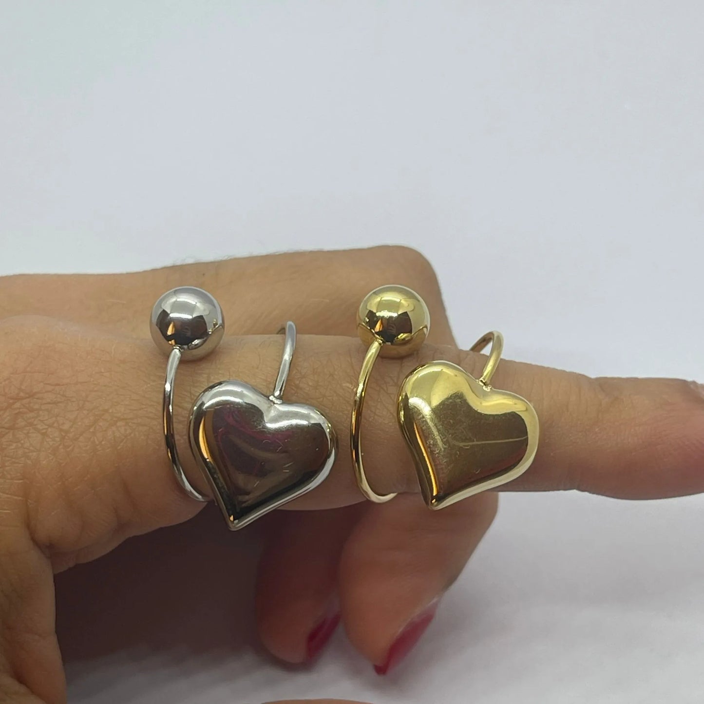 Anello Cuore con Sfera