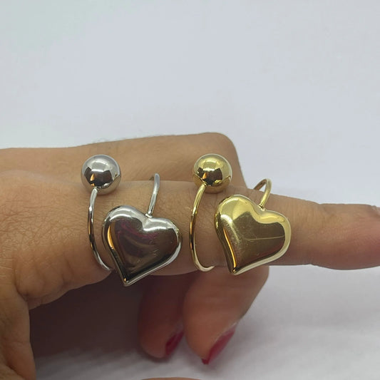 Anello Cuore con Sfera