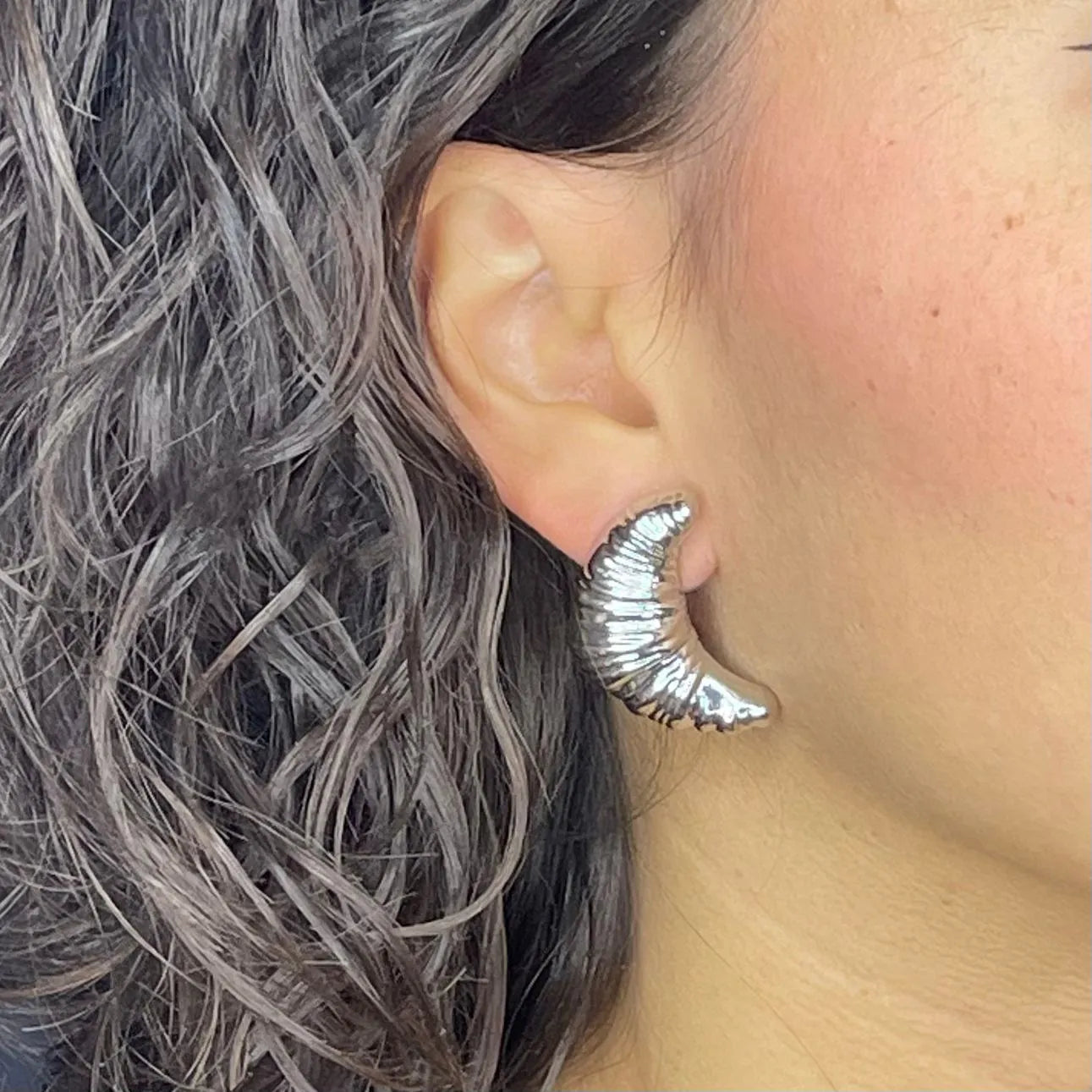 Orecchini Croissant Silver