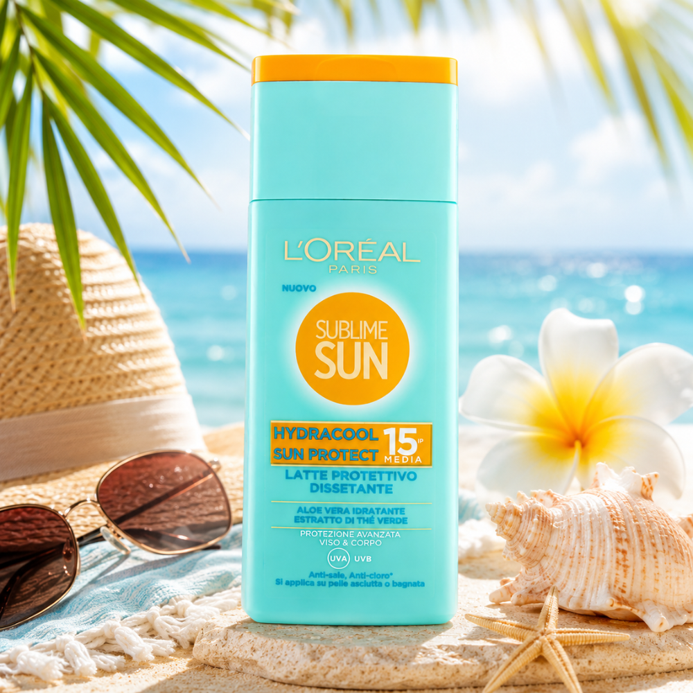 L'Oréal Paris Sublime Sun Hydracool SPF 15 – Latte Protettivo Rinfrescante Viso e Corpo