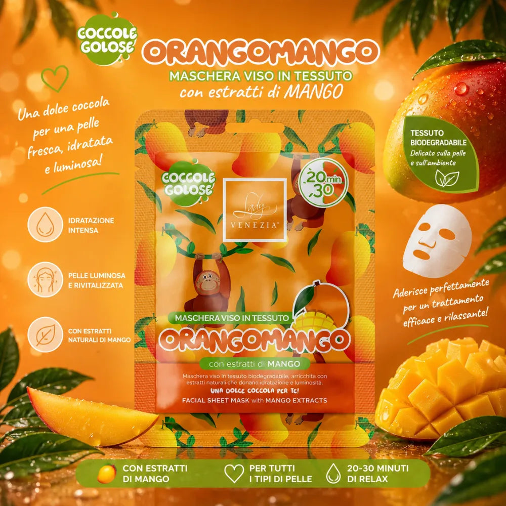 Lady Venezia Maschera Viso in Tessuto “Orango Mango”