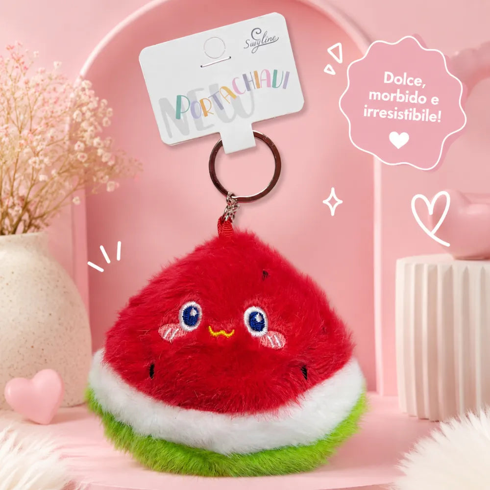 Portachiavi Peluche Anguria Kawaii Morbido