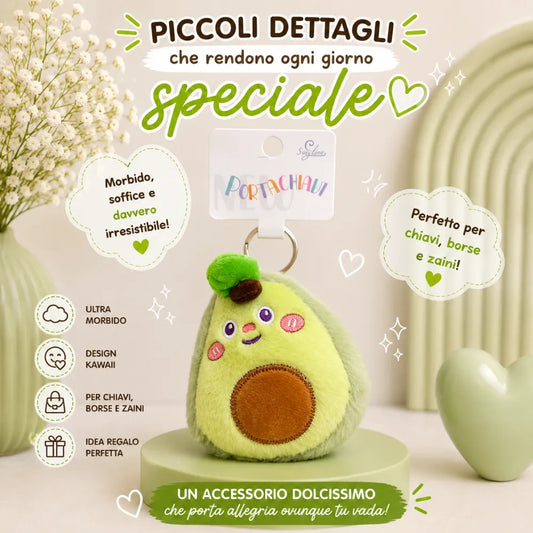 Portachiavi Peluche Avocado Kawaii Morbido