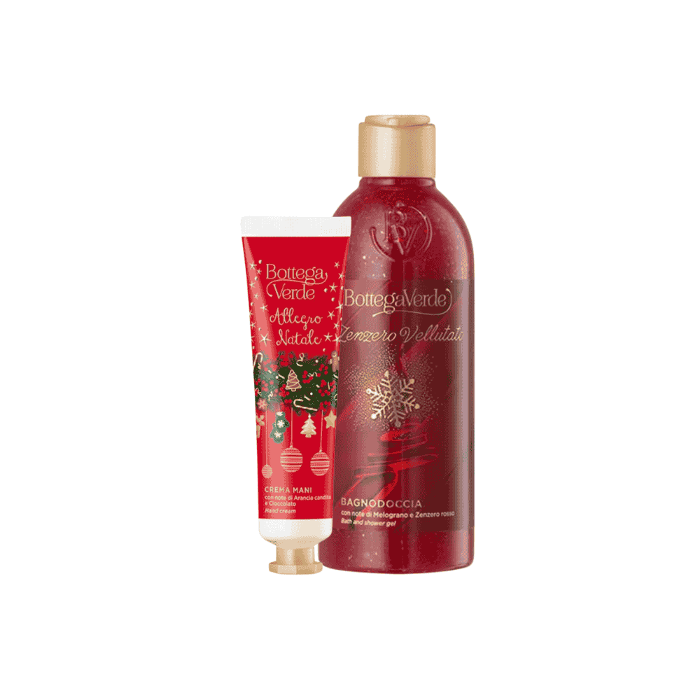 Cofanetto Natalizio Crema Mani 30 ml + Bagnodoccia 250 ml Rosso