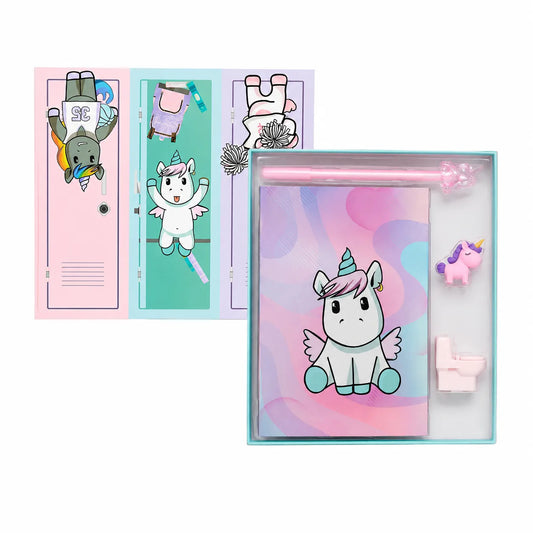 Unicorns Approve Set Regalo Cancelleria – Notebook, Penna, Gomma e Temperino