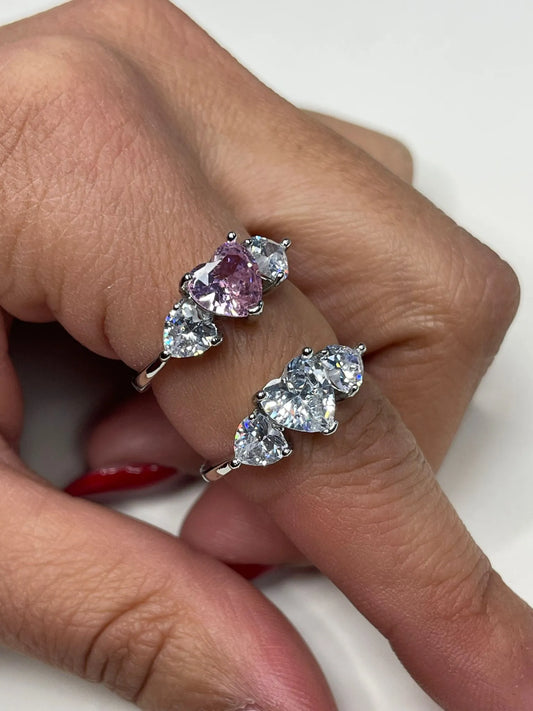 Anello Tris Cuore Base Argento