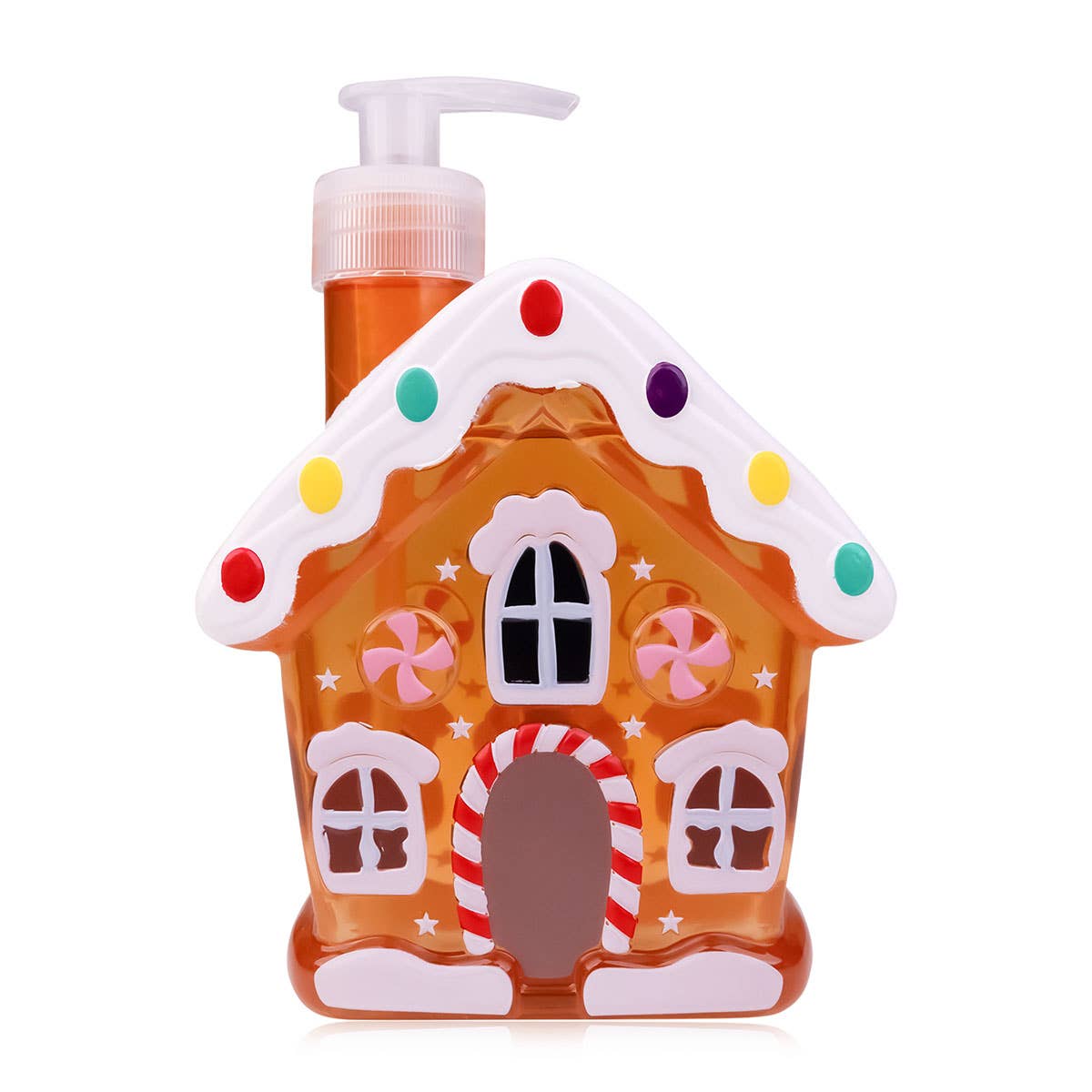 Dispenser di sapone con sapone liquido GINGERBREAD HOUSE, profumo di pan di zenzero