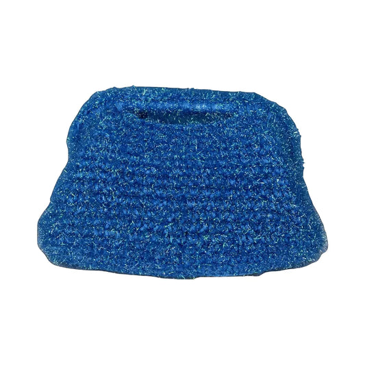 Clutch 20 cm Azzurra in Cordino Thai e Filato Fur