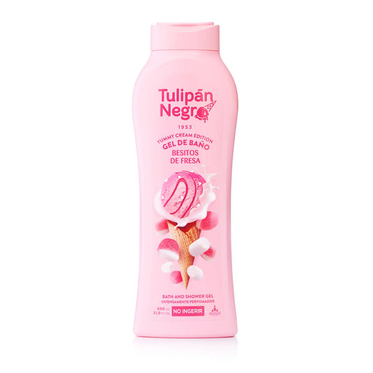 Bagnoschiuma Tulipán Negro Besitos de Fresa 650 ML