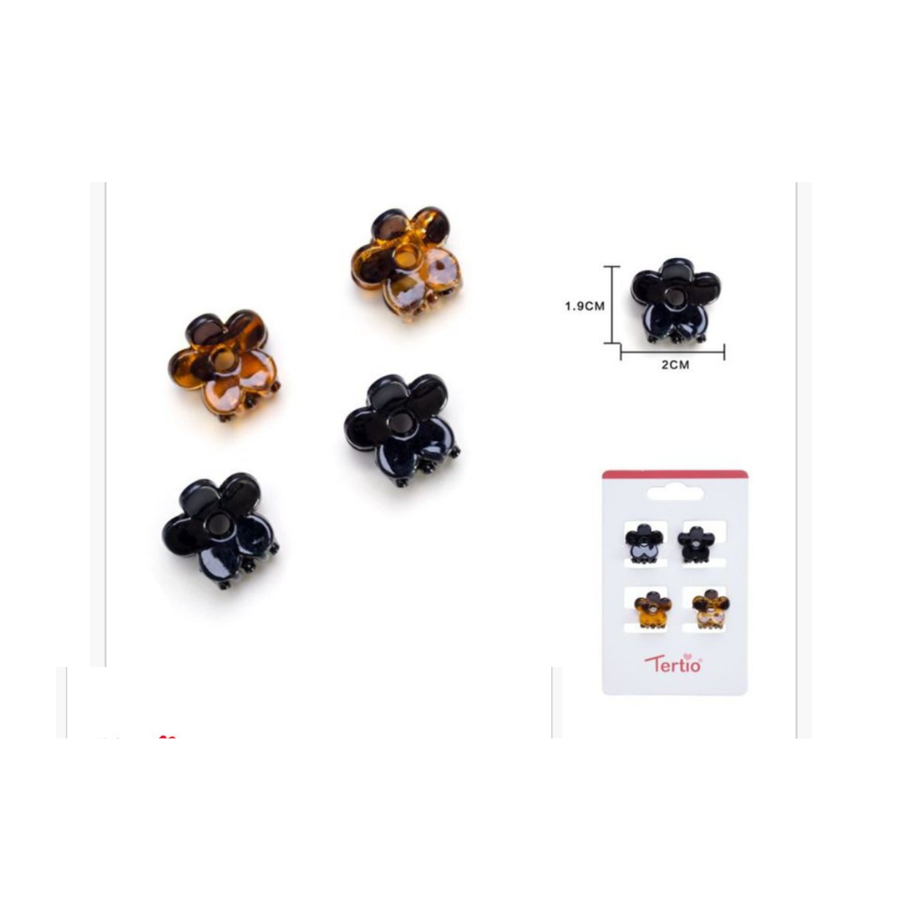 Tertio - Mollettine Capelli Fiorellini 4pz